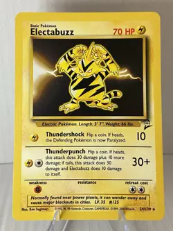 Pokemon TCG ELECTABUZZ 24/130 - Base Set 2 - Vintage WOTC LP - Image 1