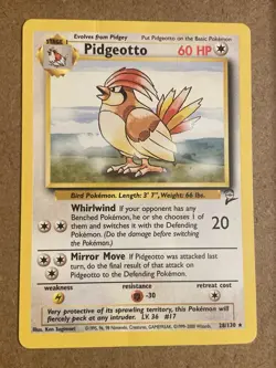 Pokemon TCG Pidgeotto 28/130 Base Set 2 Uncommon Stage 1 Regular 60 HP 2000 - Image 1