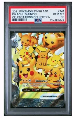 Pokemon 2021 English Sequential Celebrations SWSH Pikachu V-Union Set (4) PSA 10 - Image 3