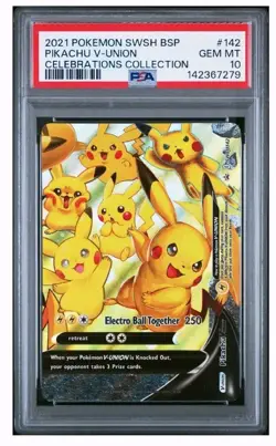 Pokemon 2021 English Sequential Celebrations SWSH Pikachu V-Union Set (4) PSA 10 - Image 4
