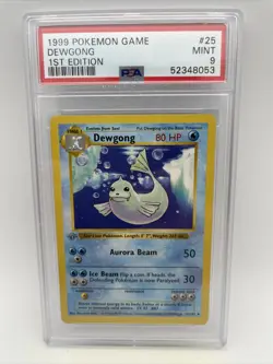 1999 Pokemon Base Set 1st Edition Dewgong 25/102 PSA 9 Mint Grey Stamp - Image 1