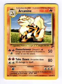 Arcanine Base Set 2 #033 (2000) Uncommon LP Pokemon - Image 1