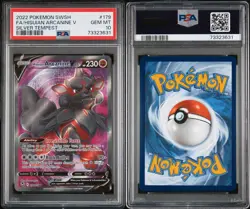 Pokemon Hisuian Arcanine V Full Art Holo 179/195 Silver Tempest PSA 10 - Image 3
