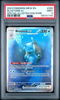 2023 POKEMON MEW EN-151 SPECIAL ILLUSTRATION RARE #200 BLASTOISE EX PSA 9 - Image 1