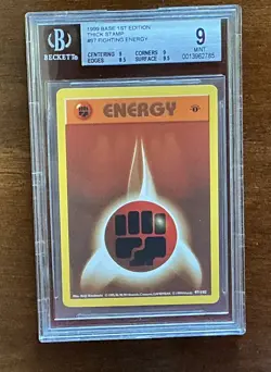 1999 Pokemon Fighting Energy Base Set 1st Edition Holo Rare 097/102 BGS 9 - Image 1