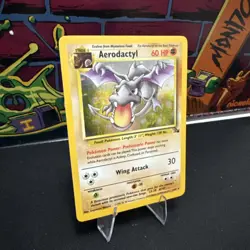 Pokemon Card Fossil Aerodactyl 1/62 Rare Holofoil 1999 WOTC - Image 2