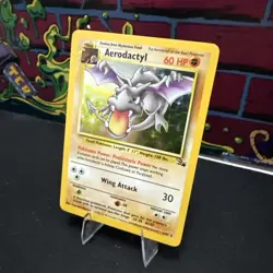 Pokemon Card Fossil Aerodactyl 1/62 Rare Holofoil 1999 WOTC - Image 3