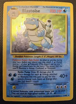 Blastoise 100 HP Holo Rare Pokemon TCG Base Set 2/102 1999 Wizards Card - Image 1