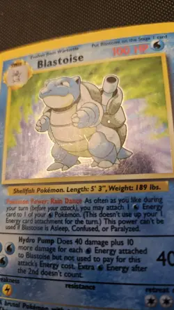 Blastoise 100 HP Holo Rare Pokemon TCG Base Set 2/102 1999 Wizards Card - Image 3