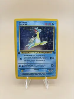 Pokemon TCG Lapras 1st Edition Holo Rare Card Fossil, 10/62 - Image 1