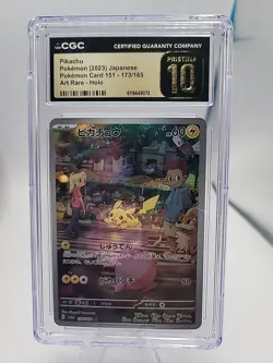 CGC 10 PRISTINE Pikachu 173/165 Full Art Rare 151 Holo 2023 Pokemon Card - Image 1