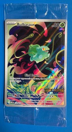 Pokemon Card Bulbasaur 133/132 - Mega Evolution Stamped Promo Sealed - Image 1