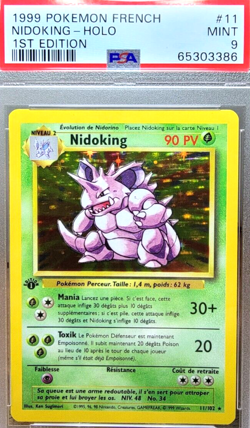 MINT PSA 9 1st Edition French Nidoking 11 Pokemon Card 1999 Base Set Vintage - Image 1