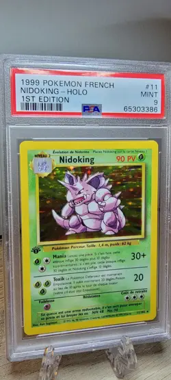 MINT PSA 9 1st Edition French Nidoking 11 Pokemon Card 1999 Base Set Vintage - Image 3