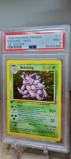MINT PSA 9 1st Edition French Nidoking 11 Pokemon Card 1999 Base Set Vintage - Image 4