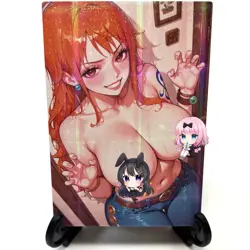 One Piece Nami Sexy Hot Anime Waifu Girl Doujin Lewd Goddess Story Holo Art Card - Image 2