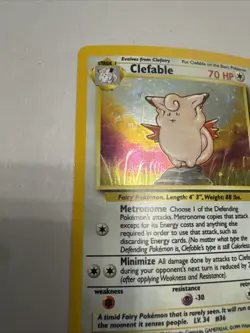 Pokemon TCG Clefable Jungle Holo Rare Card 1/64 No Symbol Error LP - Image 2