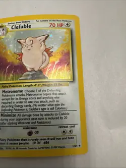 Pokemon TCG Clefable Jungle Holo Rare Card 1/64 No Symbol Error LP - Image 3