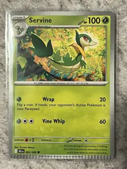 Pokemon Servine Common ERROR CRIMP CARD Black Bolt - Image 1