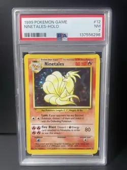 1999 Pokemon Base Unlimited TCG Card Foil Holo - Ninetales #12 PSA 7 NMT - Image 2