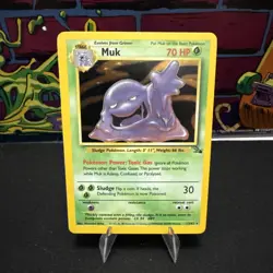Pokemon TCG Muk Fossil 13/62 Holo Unlimited Holo Rare NM/LP - Image 1