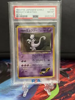 1999 POKEMON JAPANESE GYM 2 #150 ROCKET'S MEWTWO-HOLO PSA 8 - Image 1