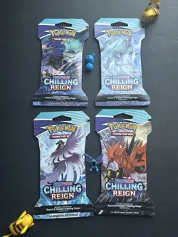 Pokemon TCG: Sword & Shield Chilling Reign Sleeved Booster Set 4x New Unopened - Image 1