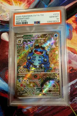 2025 Pokemon Seismitoad #213 Thai Art Rare PSA Gem Mint 10 - Image 1