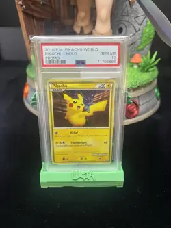 Pikachu Pokemon 2010 Holo PW Pikachu World English PSA 10 - Image 1