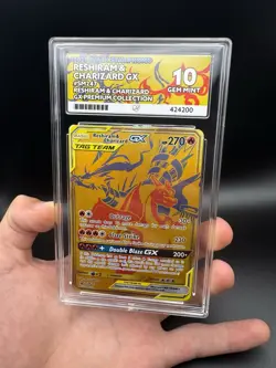 Pokemon TCG Sun & Moon Gold Reshiram & Charizard GX SM247 Promo - ACE 10 GEM - Image 3