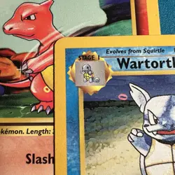 Ink Error Wartortle & Charmeleon 1999 Pokemon Base Set Hickey Misprint MP - Image 1
