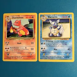 Ink Error Wartortle & Charmeleon 1999 Pokemon Base Set Hickey Misprint MP - Image 2