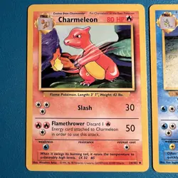 Ink Error Wartortle & Charmeleon 1999 Pokemon Base Set Hickey Misprint MP - Image 5