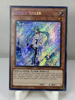 Yu-Gi-Oh Effect Veiler RA01-EN003 Super Rare 1st Edition Near Mint Condition - Image 1