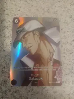 One Piece Card Game Sakazuki SP OP02-099 SR Alternate Art Kingdoms of Intrigue - Image 1