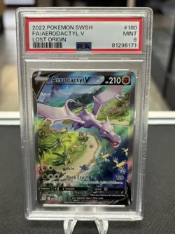 Pokemon Aerodactyl V Lost Origin Full Alt Art #180 PSA 9 Mint - Image 1