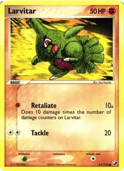 Pokemon TCG Larvitar 61/115 Unseen Forces Regular Non Holo LP - Image 1