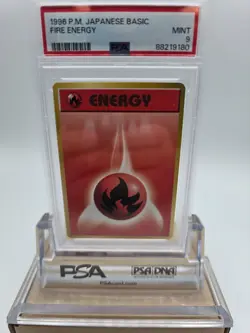 1996 Pokemon Japanese Fire Energy Basic PSA 9 Mint - Image 1