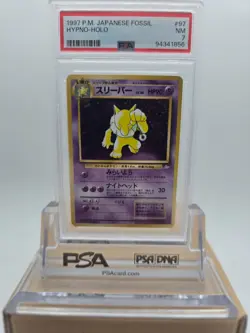 1997 Japanese Fossil Pokemon Hypno Holo PSA 7 NM - Image 1