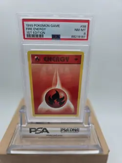 1999 POKEMON GAME 1ST EDITION SHADOWLESS FIRE ENERGY#98 PSA 8 PSA 7 and PSA 6 - Image 1