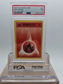1999 POKEMON GAME 1ST EDITION SHADOWLESS FIRE ENERGY#98 PSA 8 PSA 7 and PSA 6 - Image 2