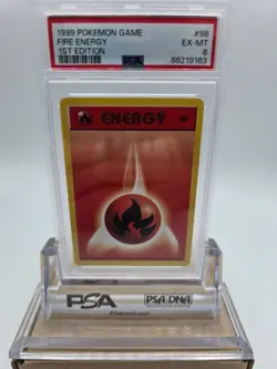 1999 POKEMON GAME 1ST EDITION SHADOWLESS FIRE ENERGY#98 PSA 8 PSA 7 and PSA 6 - Image 3