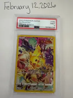 Pokemon TCG Pikachu 160/159 PSA 9 Mint – Crown Zenith Secret Rare - Image 1