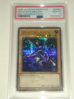 USA Red Eyes Black Dragon Yu-Gi-Oh! Nike PSA 10 Worlds Promo + Magazine & Bag - Image 1