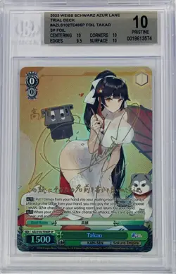 Weiss Schwarz Azur Lane Takao AZL/S102-TE46SP SP TD Foil Signed BGS 10 English - Image 1
