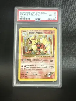 Blaine's Arcanine Holo Rare Gym Challenge 2000 Pokemon Card TCG 1/132 PSA 4 - Image 1