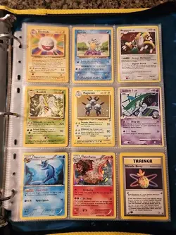 Pokemon Collection Binder Vintage Lot of Cards Holos Rares WoTC Base Set 2 Etc - Image 1