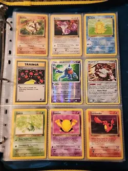Pokemon Collection Binder Vintage Lot of Cards Holos Rares WoTC Base Set 2 Etc - Image 3