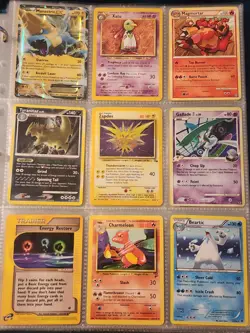 Pokemon Collection Binder Vintage Lot of Cards Holos Rares WoTC Zapdos EX Etc - Image 1