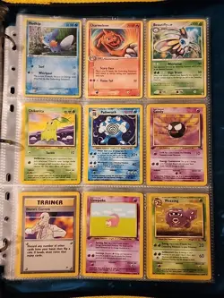 Pokemon Collection Binder Vintage Lot of Cards Holos Rares WoTC 1st Editions Etc - Image 1